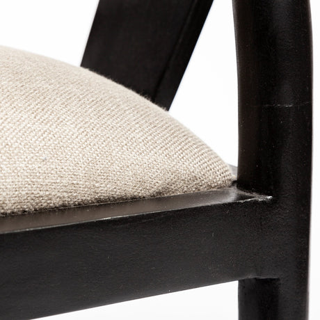 Trixie I Black Wooden Base w/ Dark Taupe Fabric Seat Dining Chair by Mercana at Eve Furniture