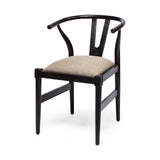 Trixie I Black Wooden Base w/ Dark Taupe Fabric Seat Dining Chair by Mercana at Eve Furniture