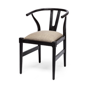 Trixie I Black Wooden Base w/ Dark Taupe Fabric Seat Dining Chair by Mercana at Eve Furniture