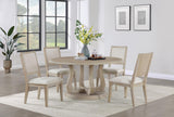 Trofello White Washed 5-Piece Round Dining Set