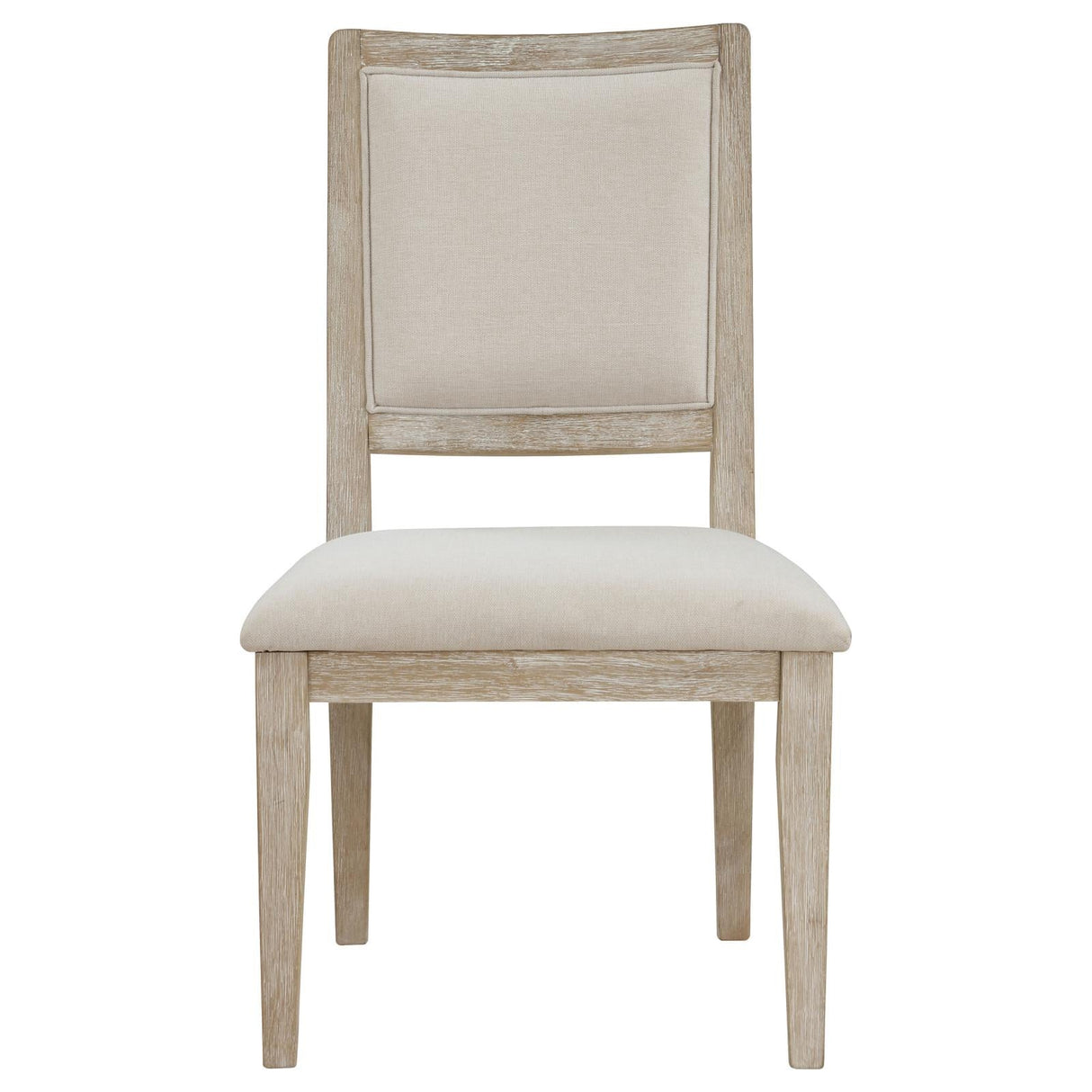 Trofello Upholstered Dining Side Chair White Washed and Beige (Set of 2)