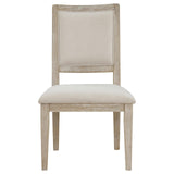 Trofello Upholstered Dining Side Chair White Washed and Beige (Set of 2)