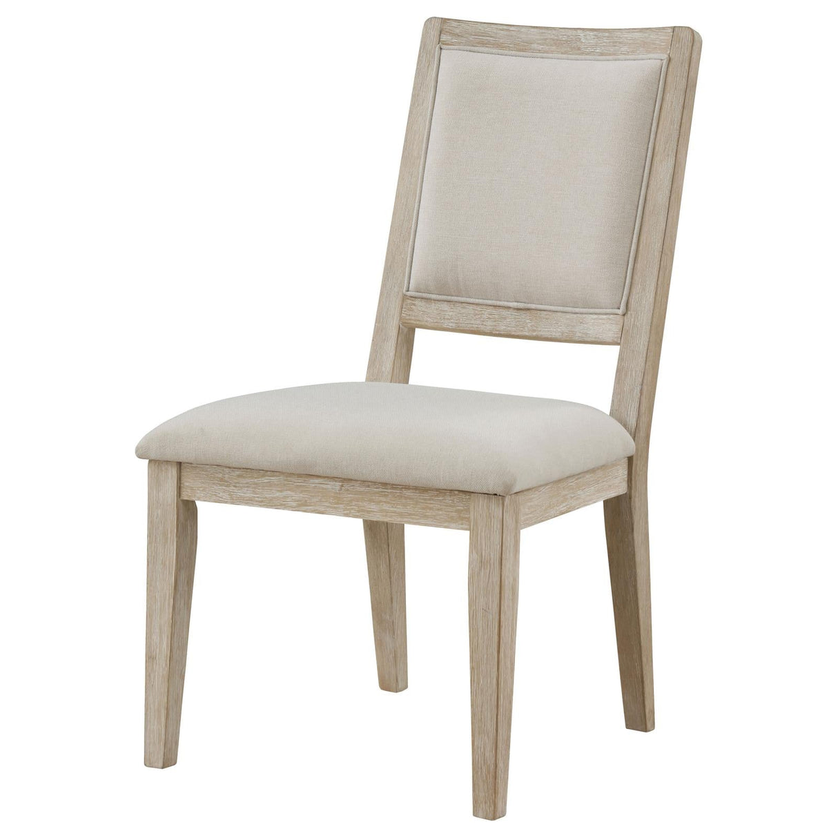 Trofello Upholstered Dining Side Chair White Washed and Beige (Set of 2)