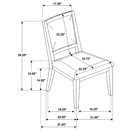 Trofello Upholstered Dining Side Chair White Washed and Beige (Set of 2) by Coaster at Eve Furniture