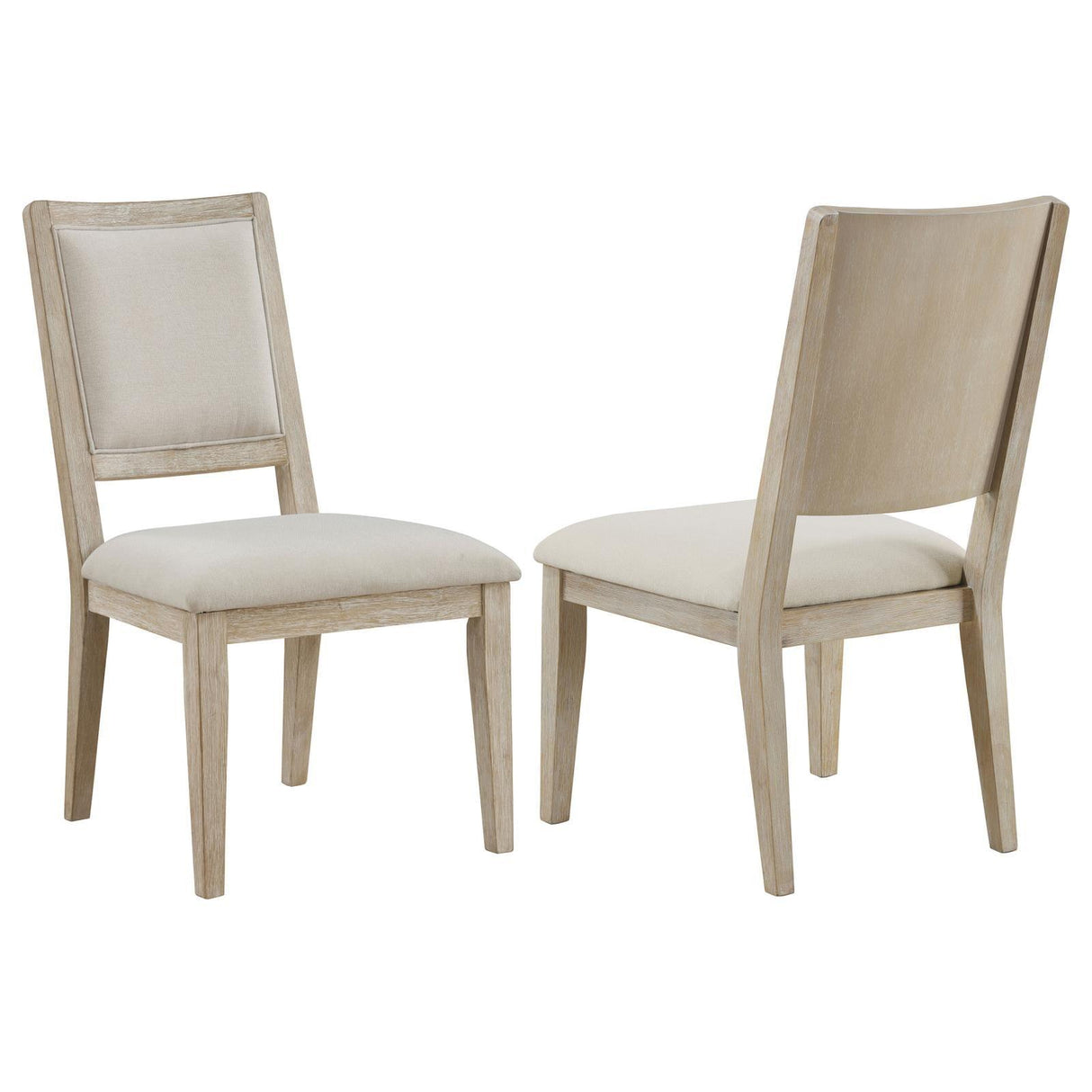 Trofello Upholstered Dining Side Chair White Washed and Beige (Set of 2) by Coaster at Eve Furniture