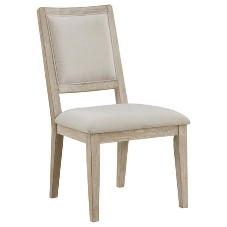 Trofello Upholstered Dining Side Chair White Washed and Beige (Set of 2) by Coaster at Eve Furniture