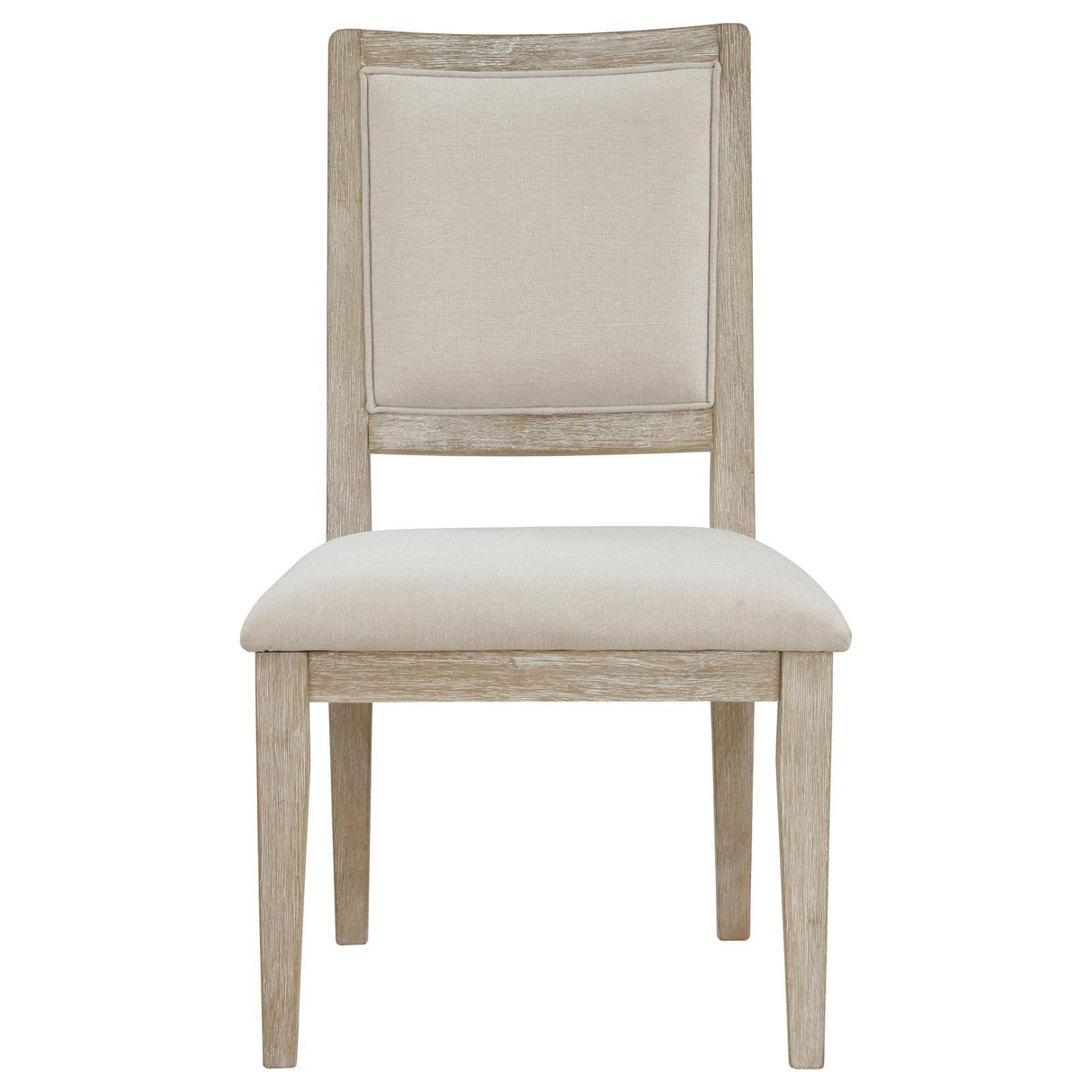 Trofello Upholstered Dining Side Chair White Washed and Beige (Set of 2) by Coaster at Eve Furniture