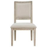 Trofello Upholstered Dining Side Chair White Washed and Beige (Set of 2) by Coaster at Eve Furniture
