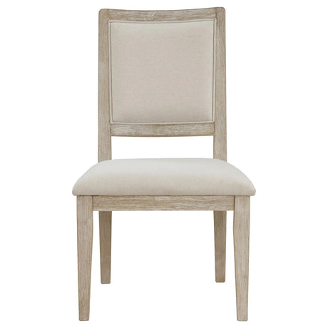 Trofello Upholstered Dining Side Chair White Washed and Beige (Set of 2) by Coaster at Eve Furniture