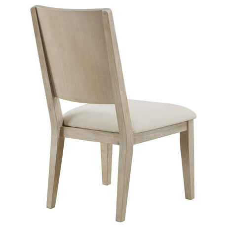 Trofello Upholstered Dining Side Chair White Washed and Beige (Set of 2) by Coaster at Eve Furniture