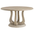 Trofello White Washed Round Dining Table with Curved Pedestal Base by Coaster at Eve Furniture