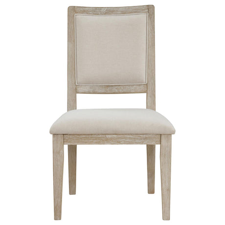 Trofello Upholstered Dining Side Chair White Washed and Beige (Set of 2) by Coaster at Eve Furniture