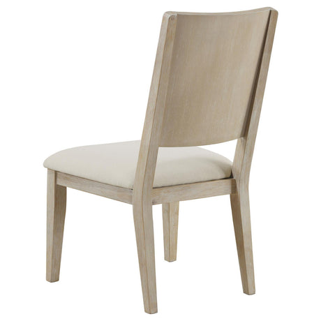 Trofello Upholstered Dining Side Chair White Washed and Beige (Set of 2) by Coaster at Eve Furniture