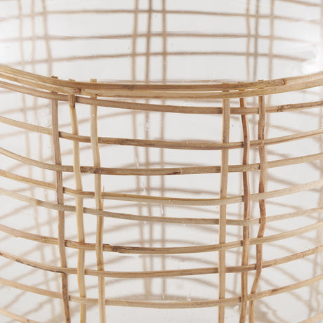 Troian Large Rattan Wrapped Glass Bottle by Mercana at Eve Furniture
