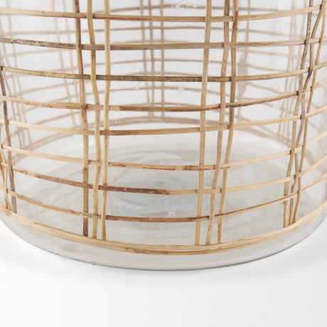 Troian Large Rattan Wrapped Glass Bottle by Mercana at Eve Furniture