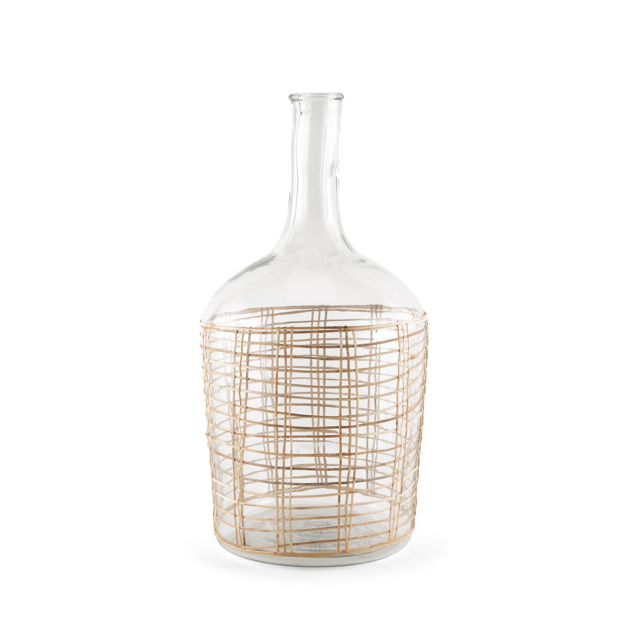 Troian Large Rattan Wrapped Glass Bottle by Mercana at Eve Furniture