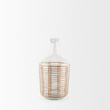 Troian Medium Rattan Wrapped Glass Bottle by Mercana at Eve Furniture