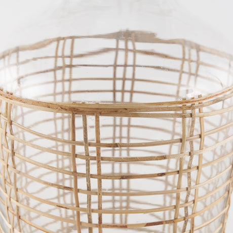 Troian Medium Rattan Wrapped Glass Bottle by Mercana at Eve Furniture