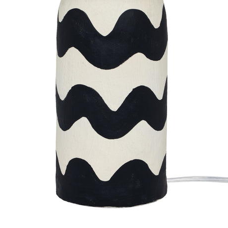 Tropea Black Waves Papier Mache Table Lamp by TOV Furniture at Eve Furniture