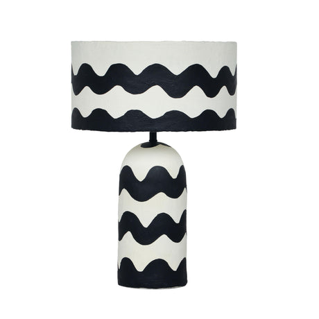 Tropea Black Waves Papier Mache Table Lamp by TOV Furniture at Eve Furniture