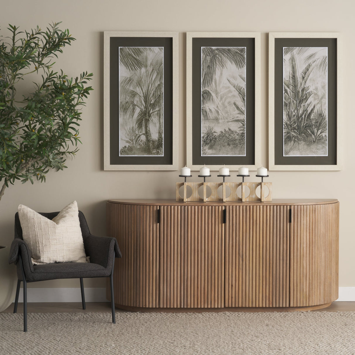 Tropical Coast (Set of 3) by Mercana Studio Hand Embelished Framed Artwork Matted under Glass by Mercana at Eve Furniture