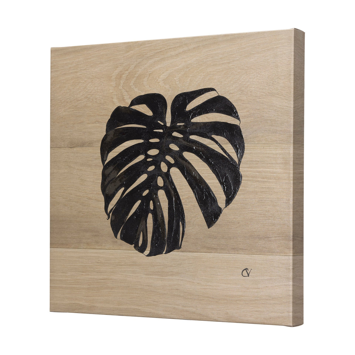 Tropical Leaf I by Mercana Studio a Hand Embellished Textured Canvas by Mercana at Eve Furniture