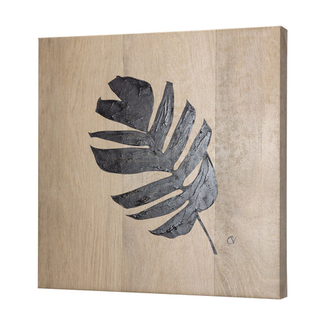 Tropical Leaf IV by Mercana Studio a Hand Embellished Textured Canvas by Mercana at Eve Furniture