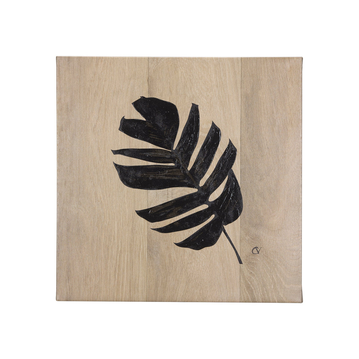 Tropical Leaf IV by Mercana Studio a Hand Embellished Textured Canvas by Mercana at Eve Furniture