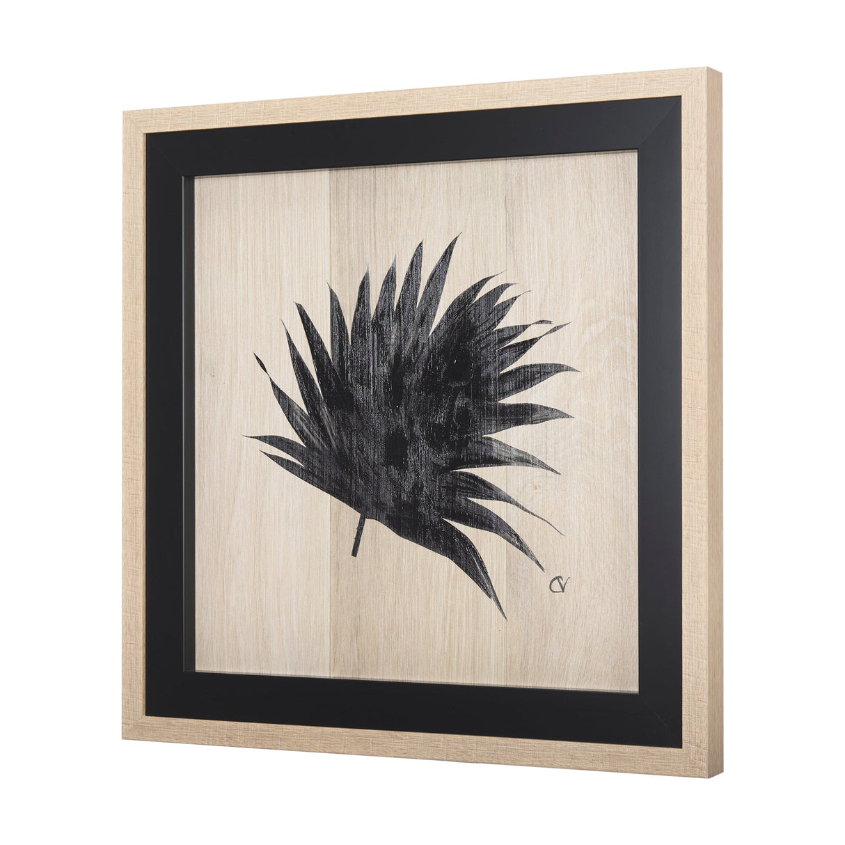 Tropican Leave II by Mercana Studio a Hand Embellished Textured Framed Art Print by Mercana at Eve Furniture