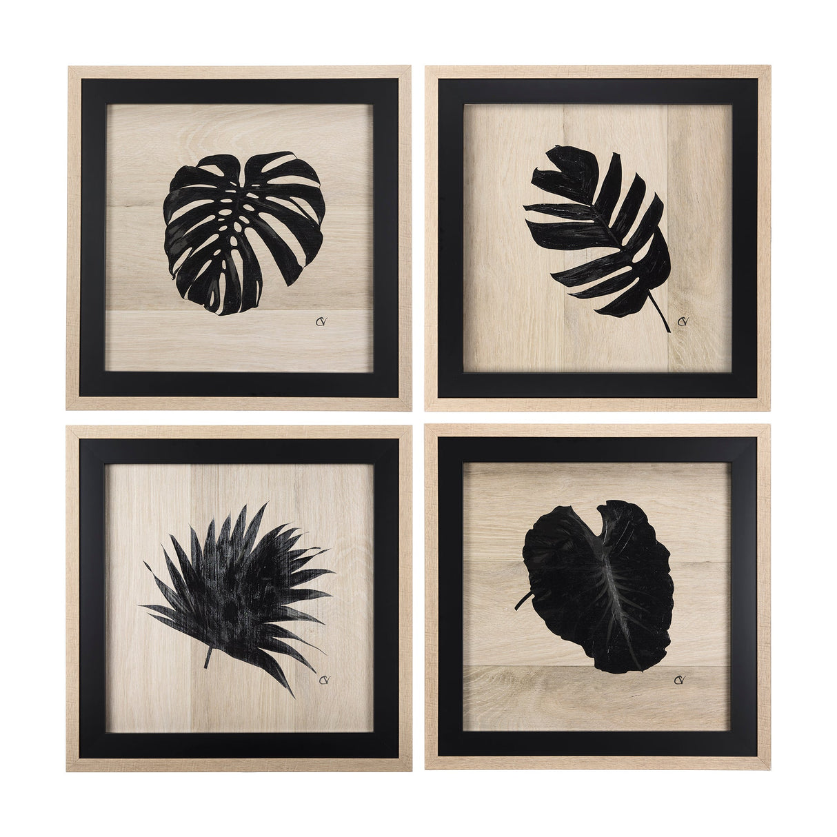 Tropican Leave IV by Mercana Studio a Hand Embellished Textured Framed Art Print by Mercana at Eve Furniture
