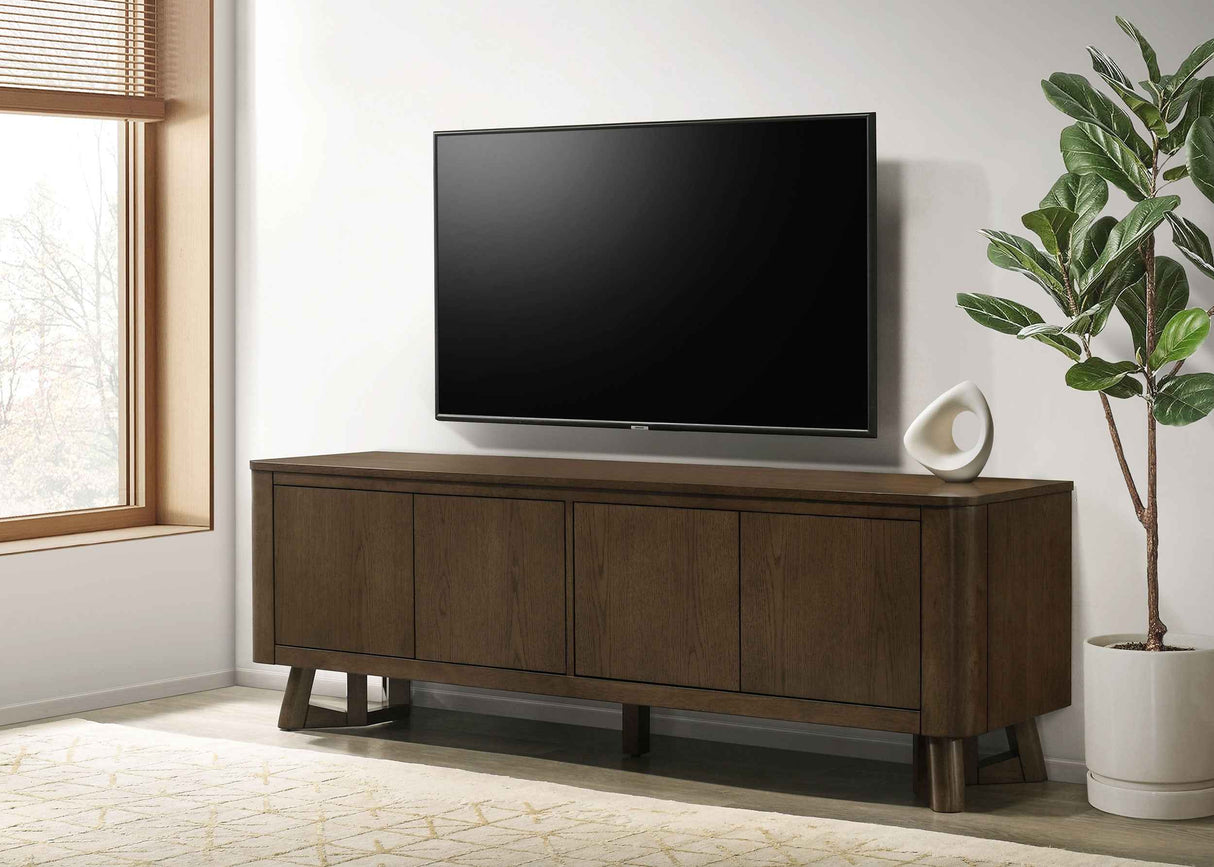 Trotter Brown 71-inch 4-Door Wood TV Stand Media Console by Coaster at Eve Furniture