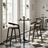 Troy Dove Gray & Espresso Barstool (Set of 2) by Zuomod at Eve Furniture