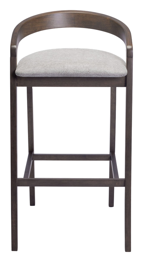 Troy Dove Gray & Espresso Barstool (Set of 2) by Zuomod at Eve Furniture