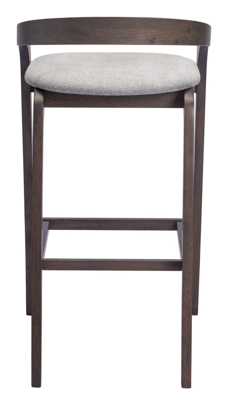 Troy Dove Gray & Espresso Barstool (Set of 2) by Zuomod at Eve Furniture