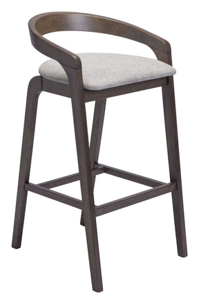 Troy Dove Gray & Espresso Barstool (Set of 2) by Zuomod at Eve Furniture