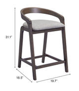 Troy Dove Gray & Espresso Counter Stool (Set of 2) by Zuomod at Eve Furniture