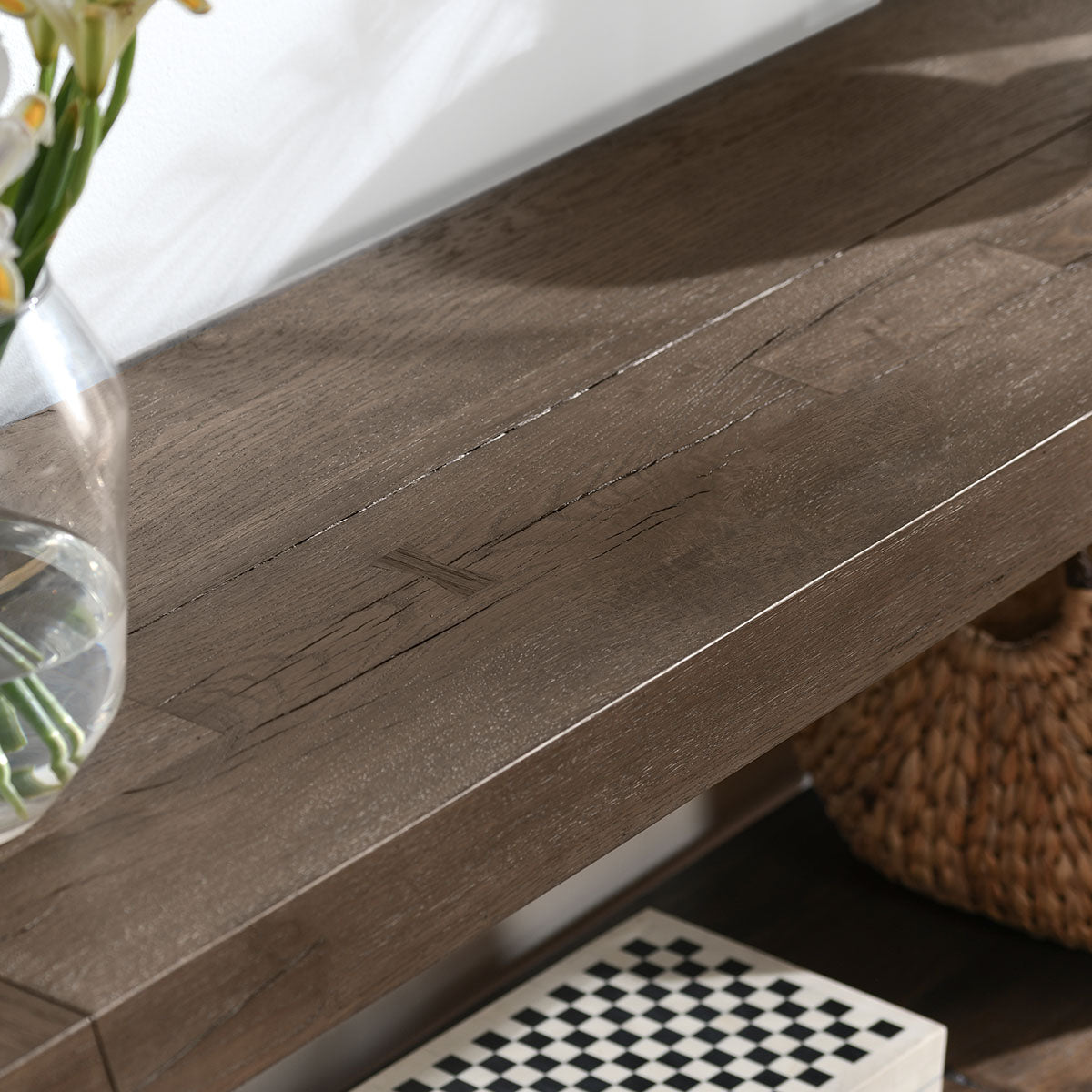 Troy Suede Brown Console Table by Classic Home at Eve Furniture