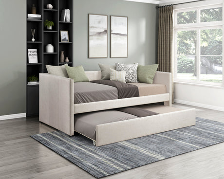 Trudy Beige Twin Daybed with Trundle by Homelegance at Eve Furniture