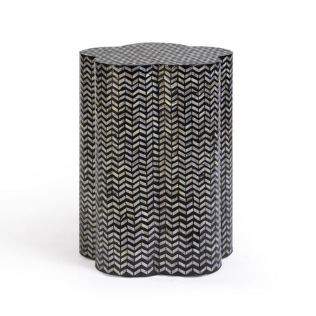 Truffle Black Mother of Pearl Shell Side Table by TOV Furniture at Eve Furniture