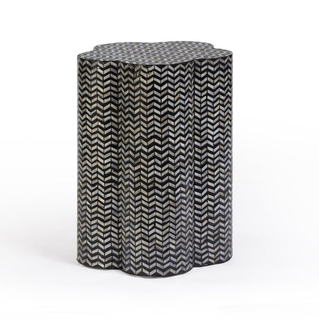 Truffle Black Mother of Pearl Shell Side Table by TOV Furniture at Eve Furniture