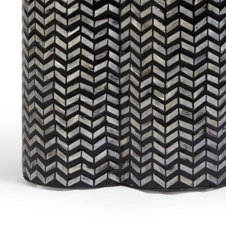 Truffle Black Mother of Pearl Shell Side Table by TOV Furniture at Eve Furniture
