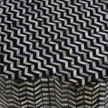 Truffle Black Mother of Pearl Shell Side Table by TOV Furniture at Eve Furniture
