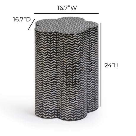 Truffle Black Mother of Pearl Shell Side Table by TOV Furniture at Eve Furniture