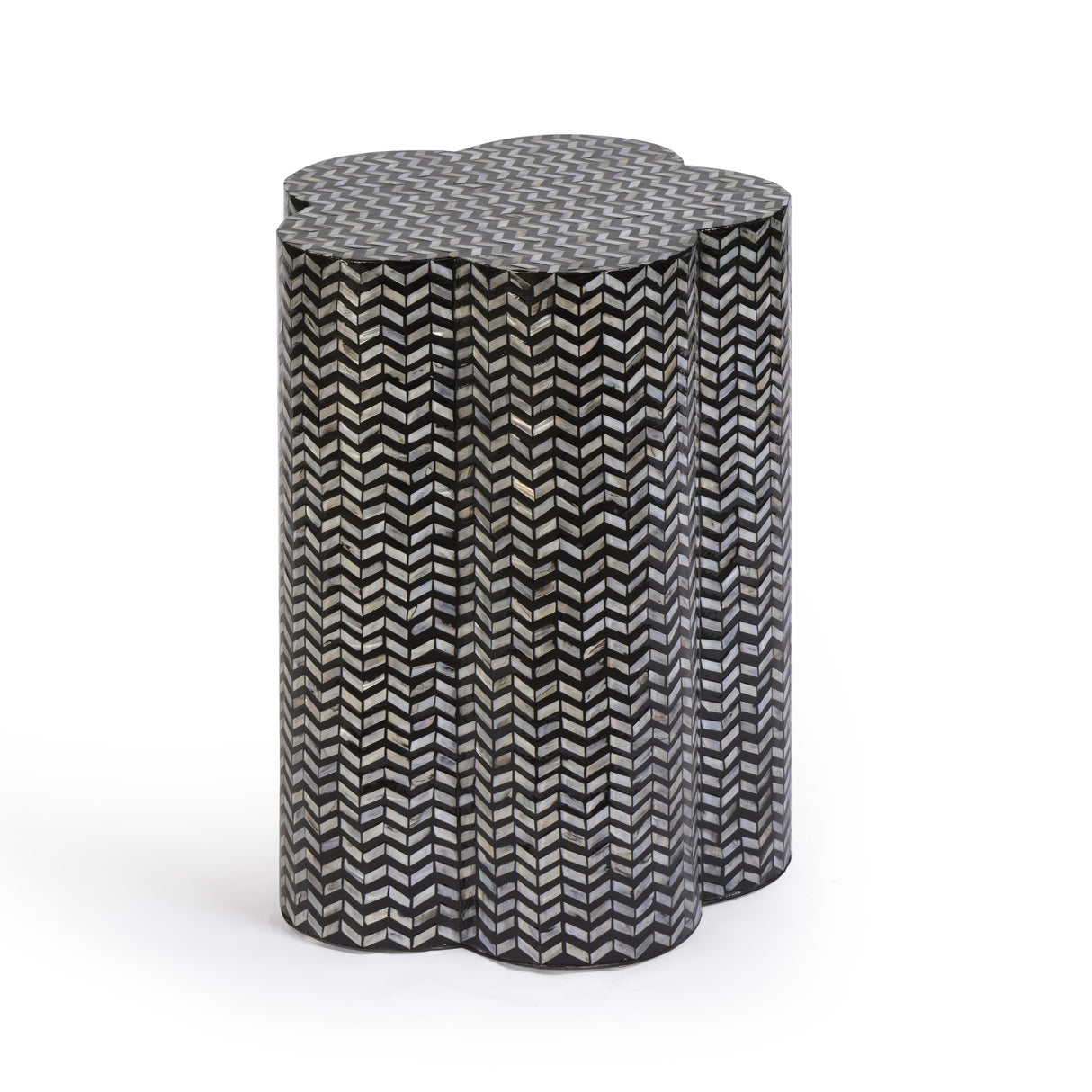 Truffle Black Mother of Pearl Shell Side Table by TOV Furniture at Eve Furniture