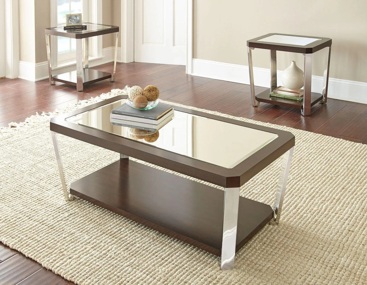 Truman Cocktail Table [stainless steel] by Steve Silver at Eve Furniture