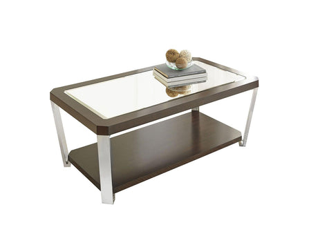 Truman Cocktail Table [stainless steel] by Steve Silver at Eve Furniture
