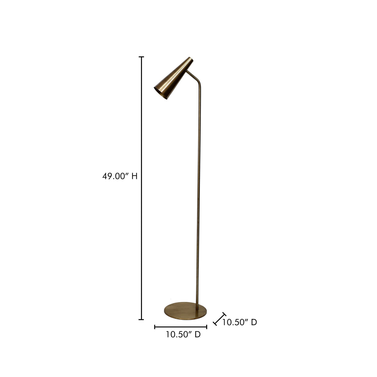 Trumpet Gold Floor Lamp by Moe's Home at Eve Furniture