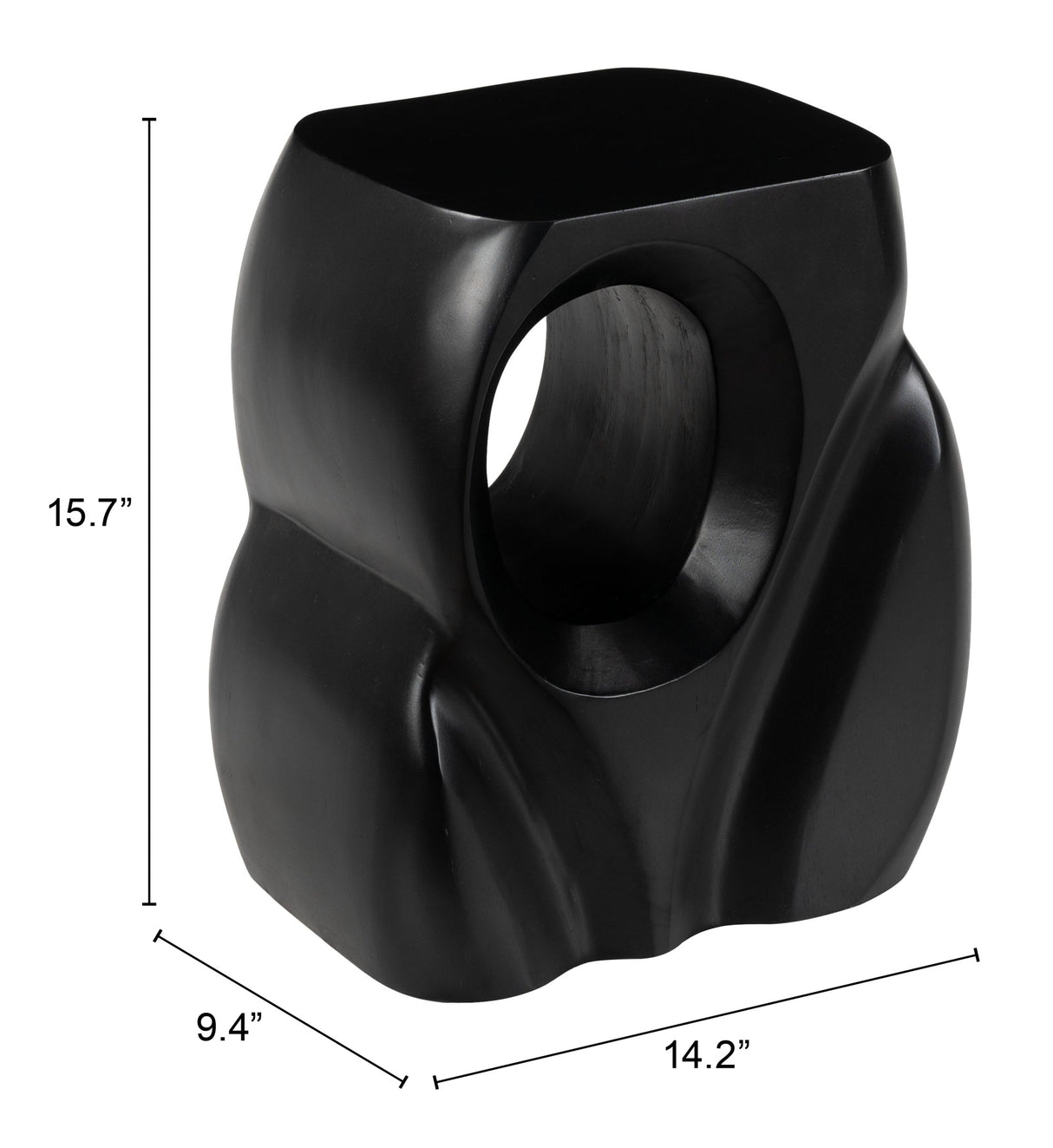 Trung Black Side Table by Zuomod at Eve Furniture