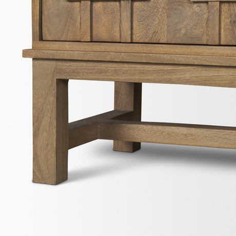 Truss Cool Brown Wood 4 Door Closed Sideboard by Mercana at Eve Furniture