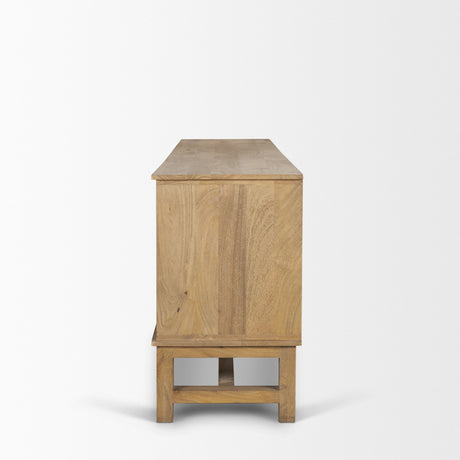 Truss Cool Brown Wood 4 Door Closed Sideboard by Mercana at Eve Furniture